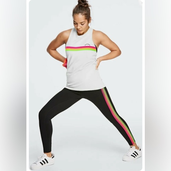 PINK Victoria’s Secret Ultimate Stripe 7/8 Legging VICTORIA SECRET  S  Pride - Picture 1 of 7